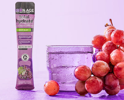 Total Hydrate electrolyte drink mixed at a 432 Run Crew workout — Iron Age Nutrition