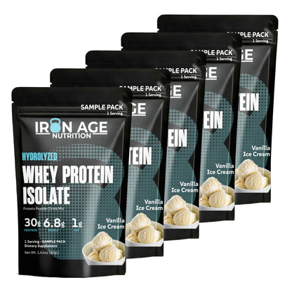 Whey Protein Isolate | 5-Pack | Single Serving Travel Size Bags