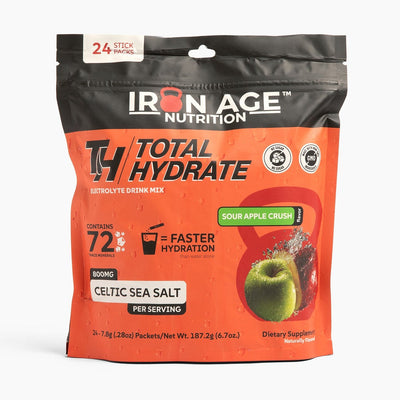 Total Hydrate Sour Apple Crush electrolyte powder — studio product photo 5
