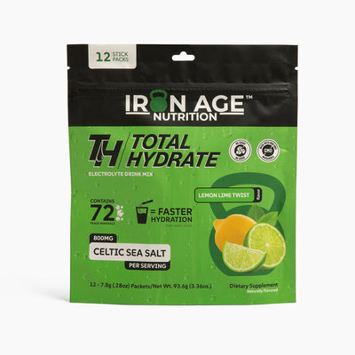 Total Hydrate Lemon Lime Twist electrolyte powder — studio product photo 3