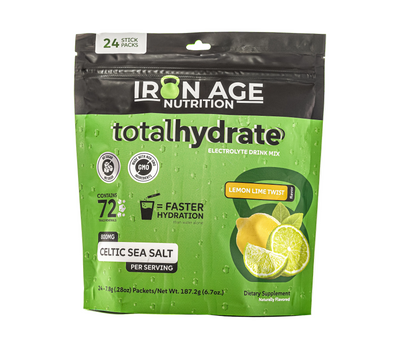 Total Hydrate Lemon Lime Twist electrolyte powder — 24-serving bag