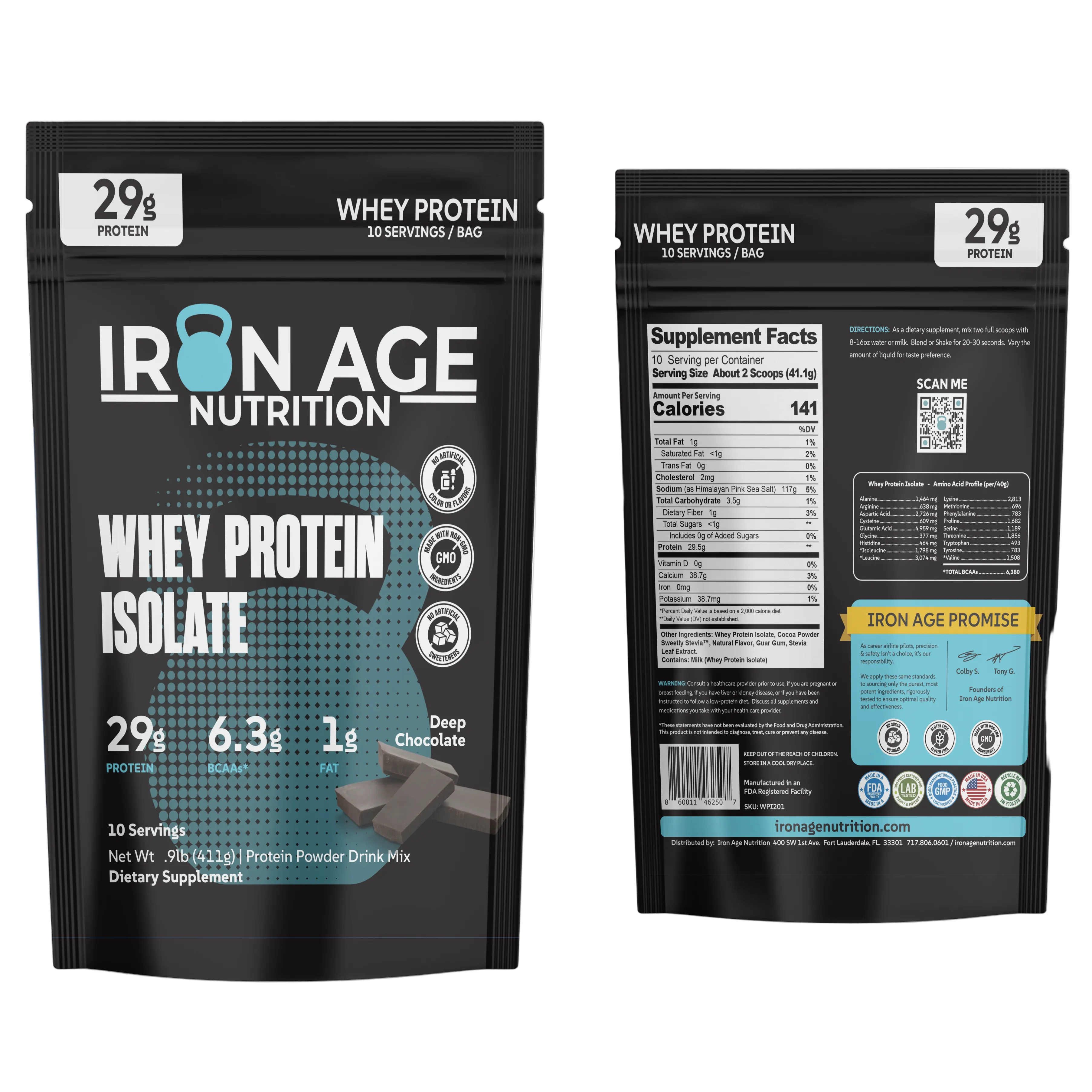 Whey Protein Isolate | Deep Chocolate | Travel Size Bag