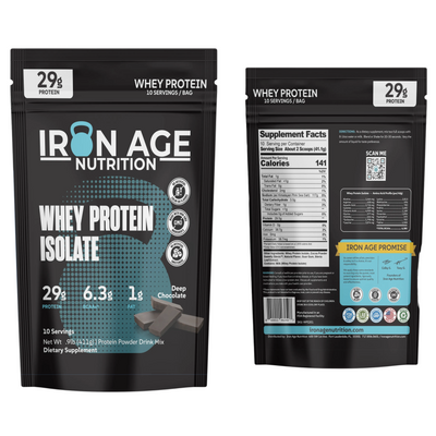 Whey Protein Isolate Deep Chocolate — 10-serving bag, Iron Age Nutrition