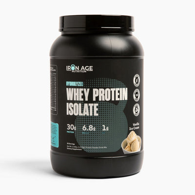 Iron Age Nutrition whey protein isolate — studio product photo