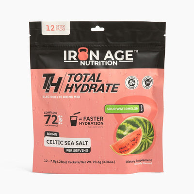 Total Hydrate Sour Watermelon electrolyte powder — studio product photo 3